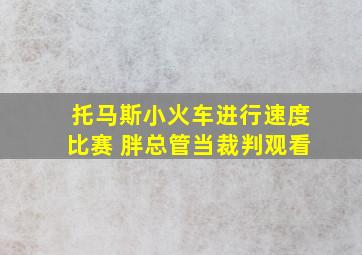 托马斯小火车进行速度比赛 胖总管当裁判观看